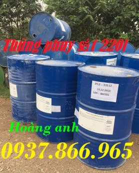 Phuy sắt cũ đựng dầu, thùng phuy mới, phuy cũ 220l nắp kín