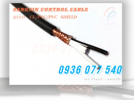 Cáp Sangjin - Cáp điều khiển có lưới chống nhiễu 2C x 0.5 MM2 - RVVP
