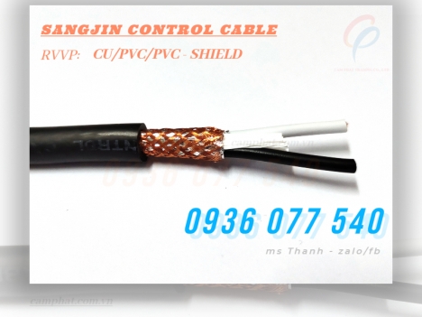 Cáp Sangjin - Cáp điều khiển có lưới chống nhiễu 2C x 0.5 MM2 - RVVP