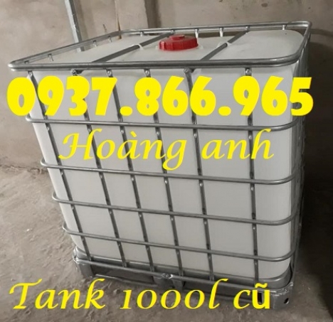 Bồn nhựa màu trắng đựng hóa chất, tank nhựa IBC 1000l