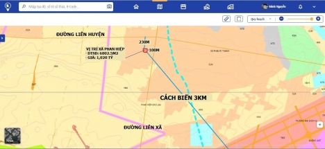 ĐẤT PHAN HIỆP NGÃ TƯ LIÊN HUYỆN CÁCH BIỂN 3KM GIÁ CHỈ 150K/M2