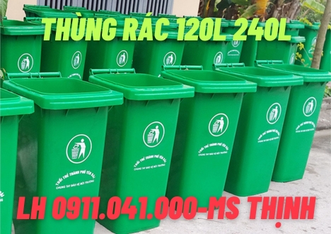 Thùng rác công cộng sỉ lẻ giá siêu rẻ-thùng rác 120lit 240lit