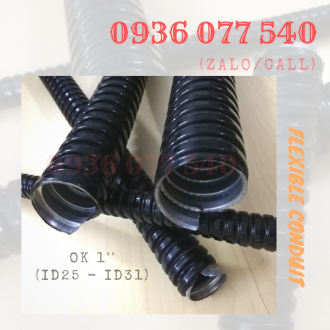 Ống ruột gà lõi thép bọc nhựa PVC 1'' (ID25 - OD31)