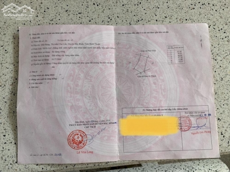 Bán lô đất Chợ Lầu gần ngay khu quy hoạch dự án biển đang triển khai, đã gia hạn sổ 2064.