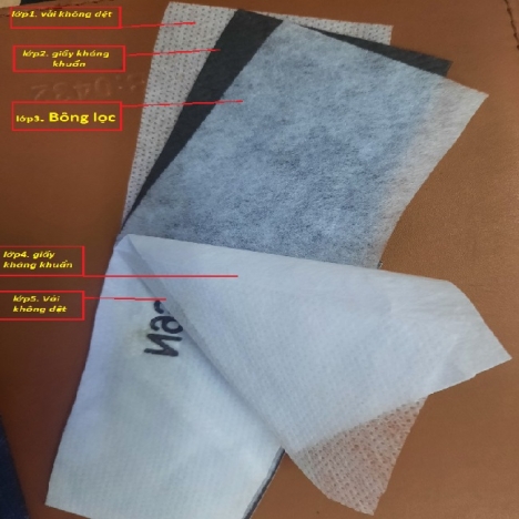 Bông lót khẩu trang N95, KN95, bông lọc gòn lọc