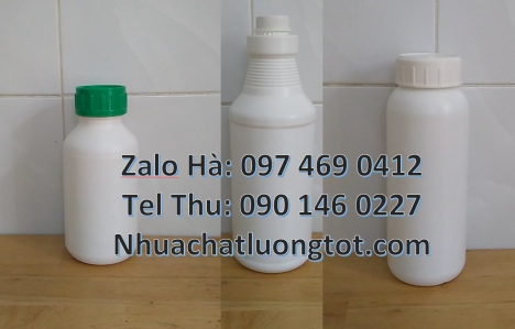 Bán chai nhựa 1l đựng nông dược, chai nhựa 500ml đựng phân bón. Chai nhựa 50 ml đựng axit, Chai nhựa