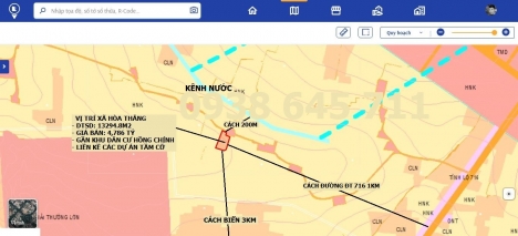 Đất 2 Mặt Tiền Đường 12M Hòa Thắng Khu Điện Gió Thái Hòa Giá 360K/m2