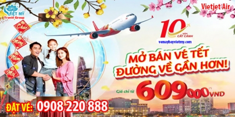 Vietjet Air khuyến mãi vé máy bay Tết chỉ từ 609K