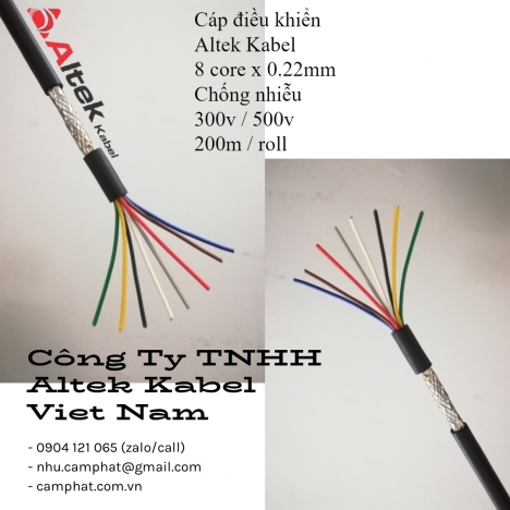 Cáp tín hiệu chống nhiễu 2c / 4c / 6c / 8c x 0.22mm Altek Kabel (Standard of Germany)