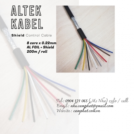 Cáp tín hiệu chống nhiễu 2c / 4c / 6c / 8c x 0.22mm Altek Kabel (Standard of Germany)