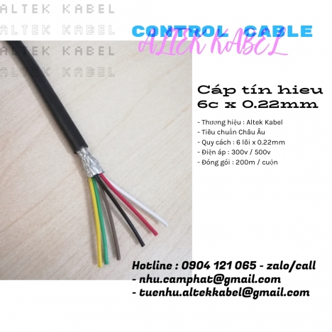 Cáp tín hiệu chống nhiễu 2c / 4c / 6c / 8c x 0.22mm Altek Kabel (Standard of Germany)