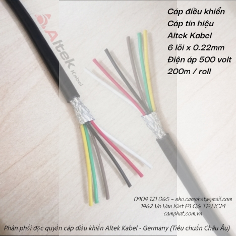 Cáp tín hiệu chống nhiễu 2c / 4c / 6c / 8c x 0.22mm Altek Kabel (Standard of Germany)
