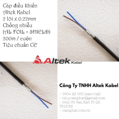 Cáp tín hiệu chống nhiễu 2c / 4c / 6c / 8c x 0.22mm Altek Kabel (Standard of Germany)