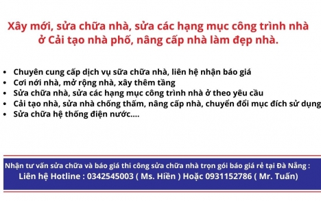 xây dựng, sửa chưa nhà cửa, các công trình kiến trúc