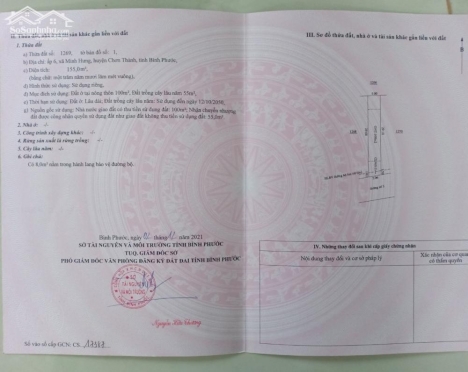 CHÍNH CHỦ CẦN BÁN LÔ ĐẤT TIỀM NĂNG NGAY CẠNH KHU CÔNG NGHIỆP MINH HƯNG, CHƠN THÀNH, BÌNH PHƯỚC