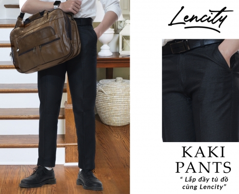 LENCITY - Quần Kaki Nam Cao Cấp Dáng Âu Chuẩn Hàng VNXK