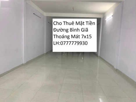 Cho thuê mặt bằng đường Bình Giã tổng 105m