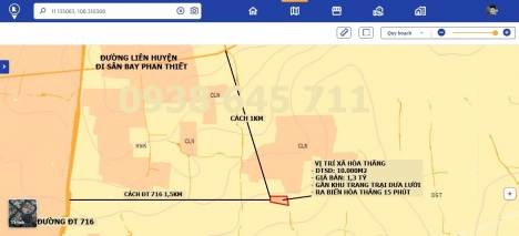 Đất Hòa Thắng Mặt Tiền 79m Đường Ô Tô Vào Tới Đất Giá 130.000đ/m2