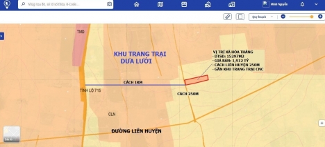 Đất MT Hòa Thắng Gần Đường Liên Huyện Giá Chỉ 125K/m2