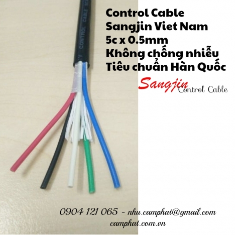 Cáp điều khiển Sangjin 5 lõi x 0.5mm/0.75mm/1.25mm/1.5mm/2.5mm không chống nhiễu