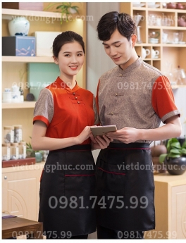 Mẫu đồng phục nhân viên quán ăn trẻ trung, sang trọng, chuyên nghiệp‎