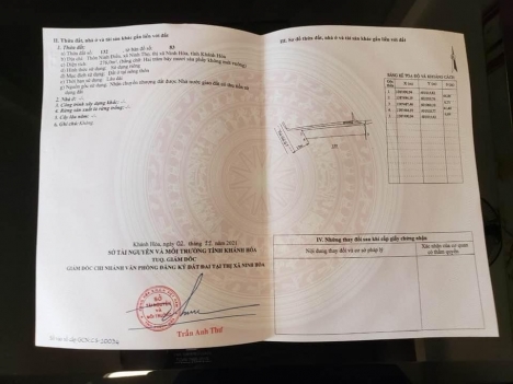 Cần bán 2 lô đất 2 mặt tiền đường DT7 tại ninh thọ, ninh hòa. Giá 7tr/m2