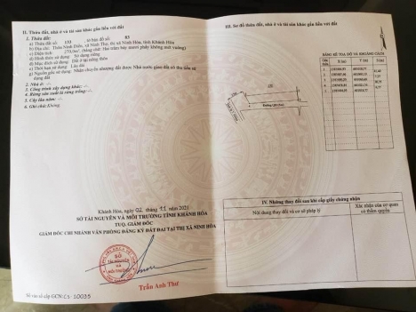 Cần bán 2 lô đất 2 mặt tiền đường DT7 tại ninh thọ, ninh hòa. Giá 7tr/m2