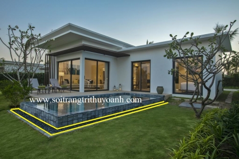 Sỏi đen bóng rải tiểu cảnh cao cấp penthouse