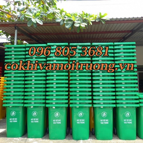 THÙNG RÁC CÔNG CỘNG 240 LÍT- MÀU XANH LÁ