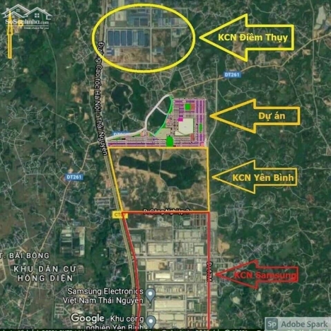 Đất nền sổ đỏ trao tay nằm giữa 3 KCN Phổ Yên Thái Nguyên. lh 0833.58.2222