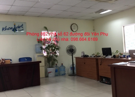 Chủ nhà cho thuê 40m2 và 46m2 vp tại 62 đường đôi Yên Phụ