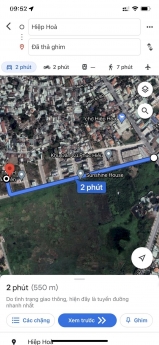 Bán đất phường Hiệp Hoà, khu dân cư Phúc Hiếu, 220m2 giá 9.5 tỷ.