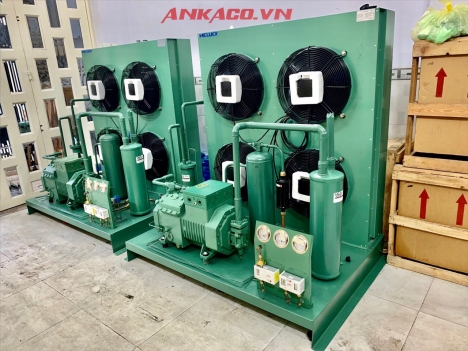 lắp đặt hoàn chỉnh cụm máy nén bitzer 12hp 4NES-14