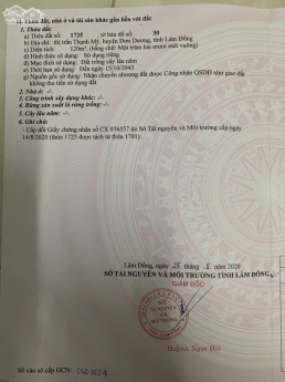 Bán gấp lô 5x24m sẵn sổ sẵn thổ cư cách chợ Thạnh Mỹ - Đơn Dương chỉ 10 phút giá 579 triệu.