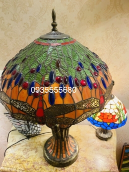 Giao lưu e đèn chuồn hai thân họa tiết cam đỏ xanh
