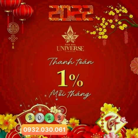 BIÊN HÒA UNIVERSE COMPLEX CHỈ 250TR/2PN NGAY KCN AMATA CK LÊN TỚI 28%