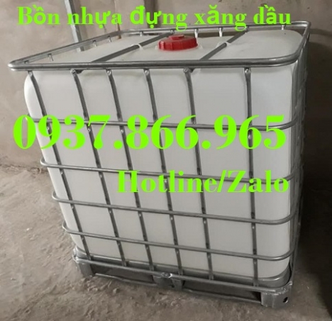 Bồn 1000l đựng thực phẩm, bồn nhựa có khung thép bao quanh, bồn nhựa đựng nước công trình
