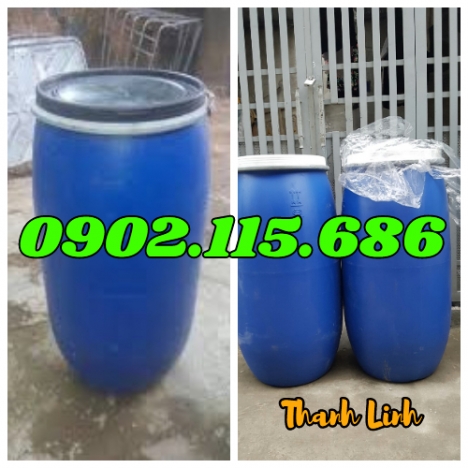 Phuy nhựa nắp hở, phuy nhựa 150 lít, thùng phuy nhựa mới, thùng phuy nhựa 150 lít cũ, thùng phuy nhự