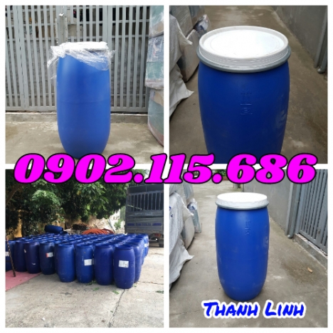 Phuy nhựa nắp hở, phuy nhựa 150 lít, thùng phuy nhựa mới, thùng phuy nhựa 150 lít cũ, thùng phuy nhự