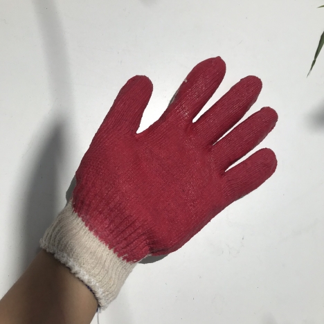 GĂNG TAY LEN PHỦ CAO SU – ĐỎ < HÌNH THẬT 100% >