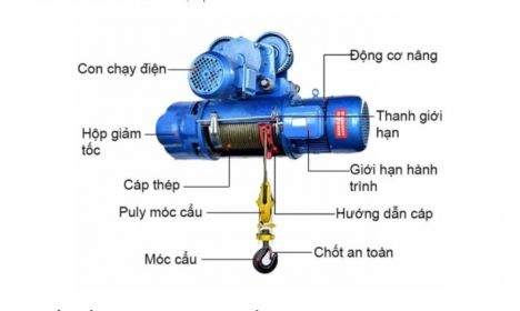 Pa lăng cáp điện từ 1 đến 5 tấn - nâng 9m