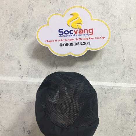 Nón Phục Vụ Màu Đen kaki 65% cotton < hình thật 100% >