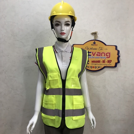 Áo phản quang Gile màu vàng huỳnh quang freesize < hình thật 100% >