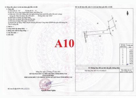Bán lô đất A10 tiện xây biệt thự nghĩ dưỡng gần hồ Trị An, Định Quán, Đồng Nai