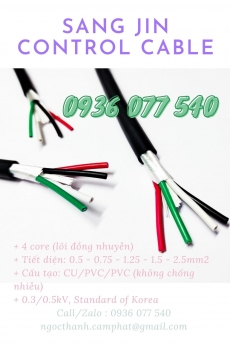 Cáp Sangjin 4x0.5 mm2 - Cáp điều khiển Sangjin RVV