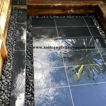 Sỏi đen bóng trang trí sân vườn