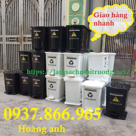Bán các loại thùng rác y tế tại hà nội, thùng rác 15l có chân đạp