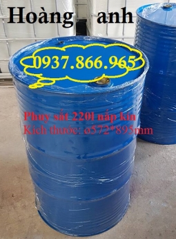 Phuy sắt cũ nắp kín 220l, phuy sắt nắp mở, phuy, bán các laoij phuy cũ mới, phuy sắt