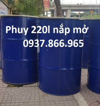 Phuy sắt cũ nắp kín 220l, phuy sắt nắp mở, phuy, bán các laoij phuy cũ mới, phuy sắt