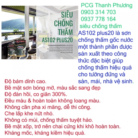 Siêu chống thấm azusa AS102 Plus siêu co giãn.Chống thấm tường hiệu quả